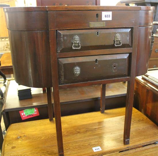 Regency style inlaid mahogany sewing table(-)